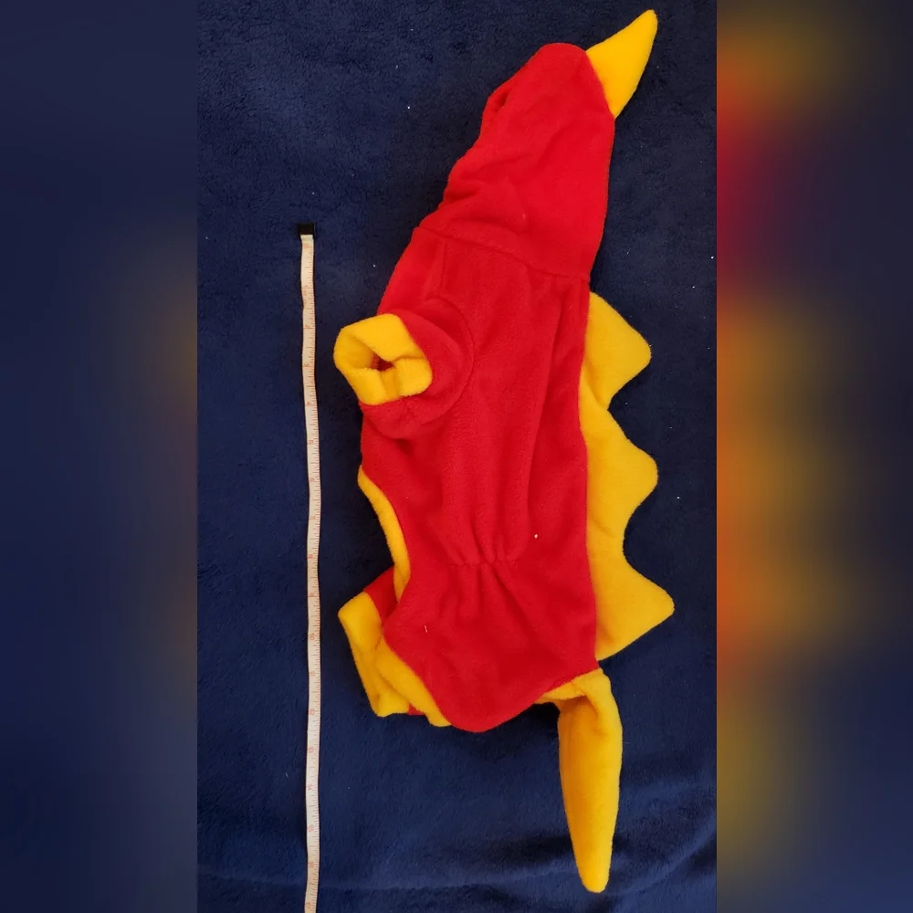 NWOT Puppy Red and Yellow Dinosaur Fleece Onesie Size S